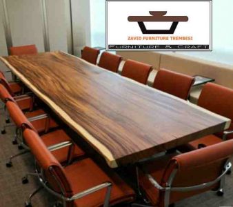 meja rapat kayu trembesi