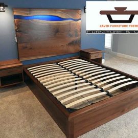 tempat tidur kayu trembesi solid