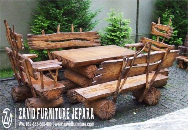 Meja Kursi Balok Kayu Trembesi