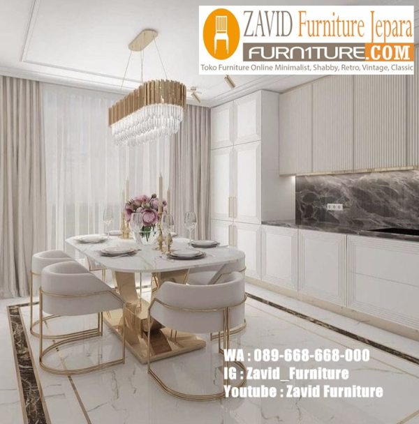 Jual Meja Makan Marmer 6 Kursi Terbaru 2022 Desain Terbaik