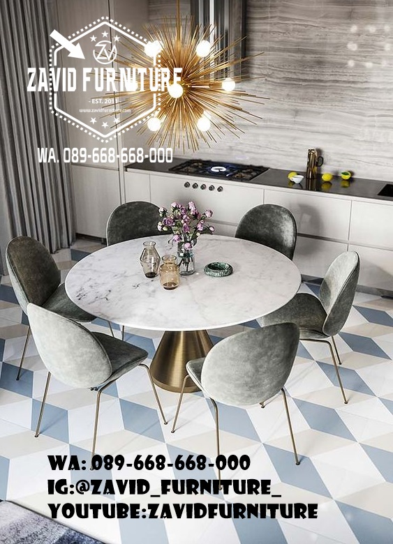 Jual Meja Makan Marmer Bulat Desain Mewah Tahun 2022