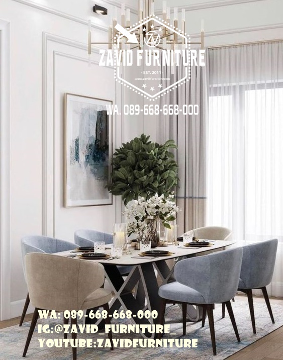 Jual Meja Makan Marmer 6 Kursi Padang Nanggalo Harga Murah Mewah