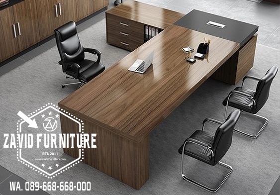 Meja Kantor Direktur Simple Elegan Minimalis Terpopular