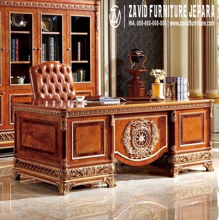 Meja Kerja Kantor Direktur Desain Mewah Elegan Terlaris
