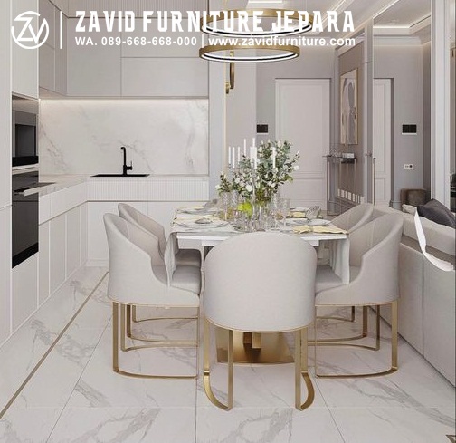 Meja Makan Marmer Kualitas Terbaik Desain Elegan Mewah Terbaru
