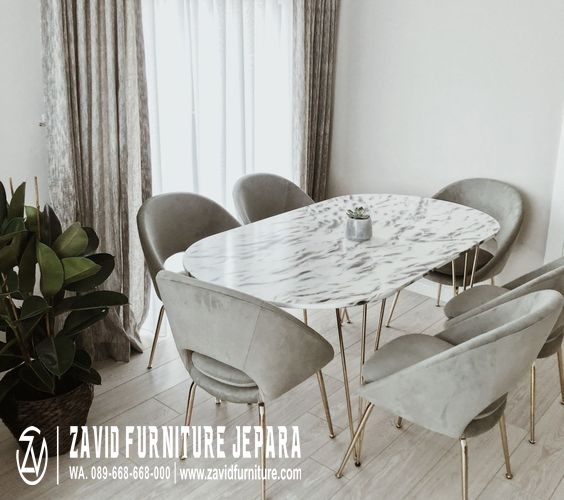 Meja Makan Marmer Desain Simple Minimalis Dan Mewah
