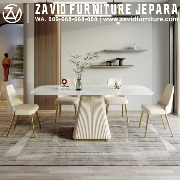 Meja Makan Marmer Minimalis Desain Mewah Elegan Terlaris