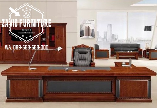 Meja Kantor Direktur Desain Modern Kayu Jati Berkualitas