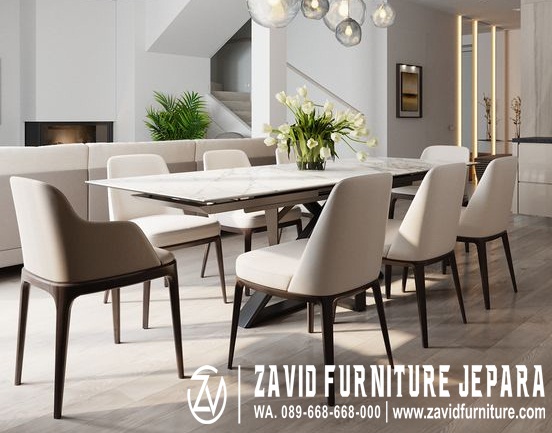 Meja Makan Marmer Mewah Elegan Modern Paling Baru