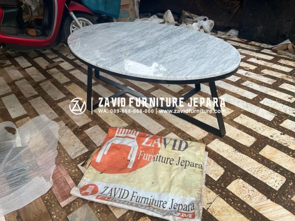 Meja Tamu Marmer Modern Rangka Kaki Besi Paling Laris 2023