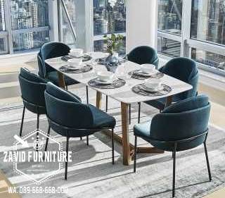 Meja Makan Marmer Simple Minimalis Desain Modern Kekinian