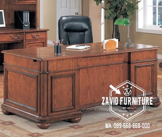 Meja Kantor Direktur Jati Model Simple Modern Terlaris Tangerang