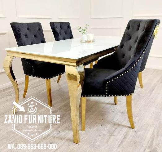Meja Makan Marmer Mewah Modern Desain Unik Minimalis Bandung