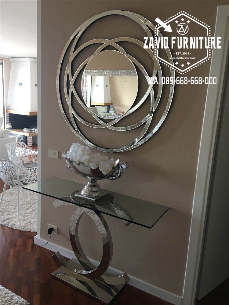 Meja Konsul Stainless Warna Silver Minimalis Termurah