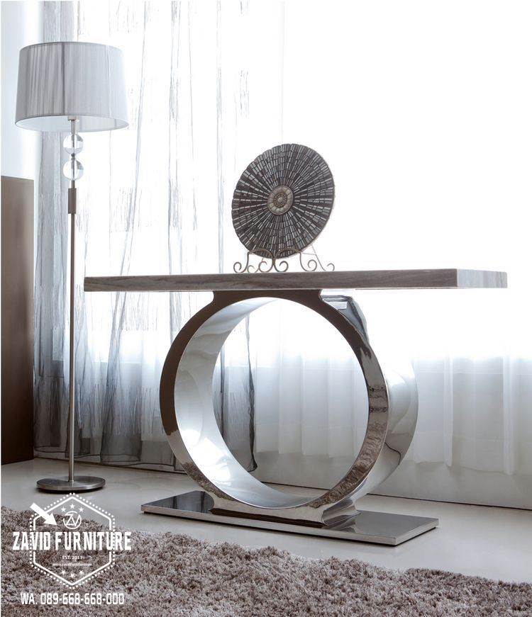 Meja Konsul Stainless Warna Silver Minimalis Termurah