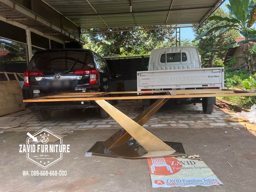 Kaki Meja Stainless Hairline Gold Doff Harga Terbaik Dan Murah