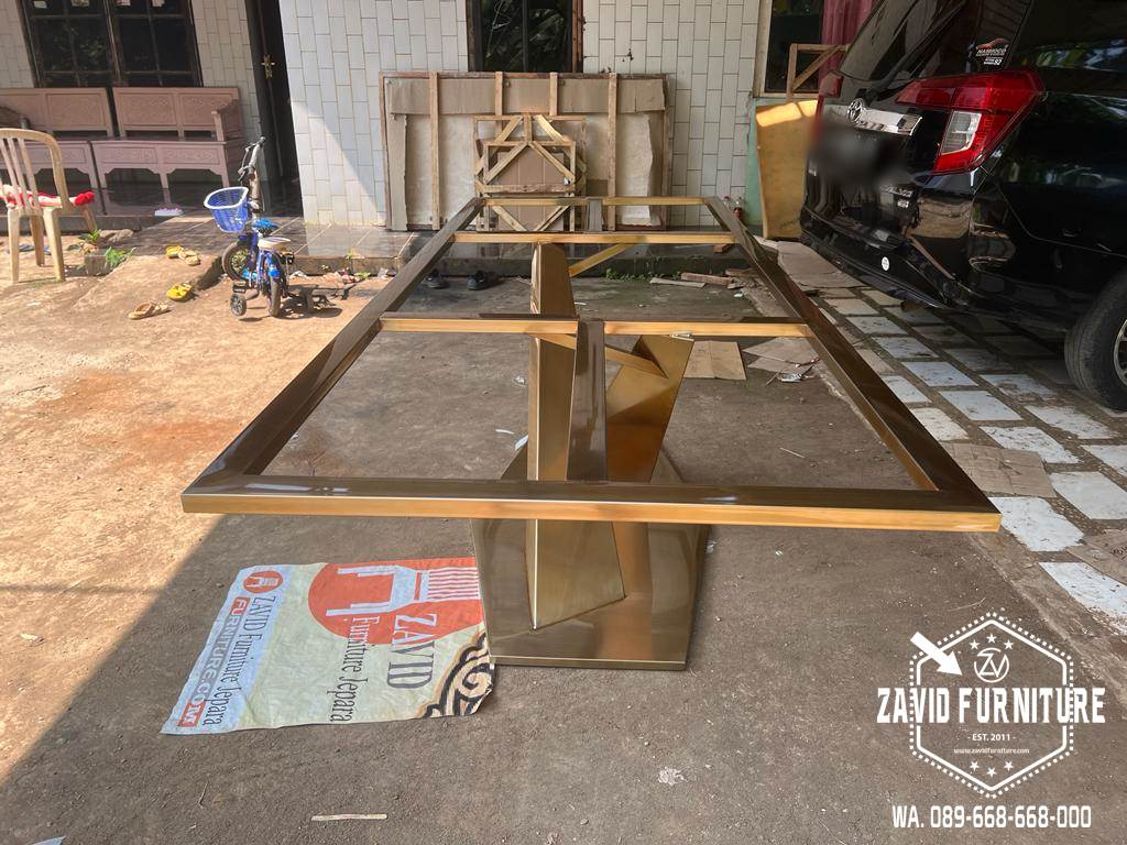 Kaki Meja Stainless Hairline Gold Doff Harga Terbaik Dan Murah