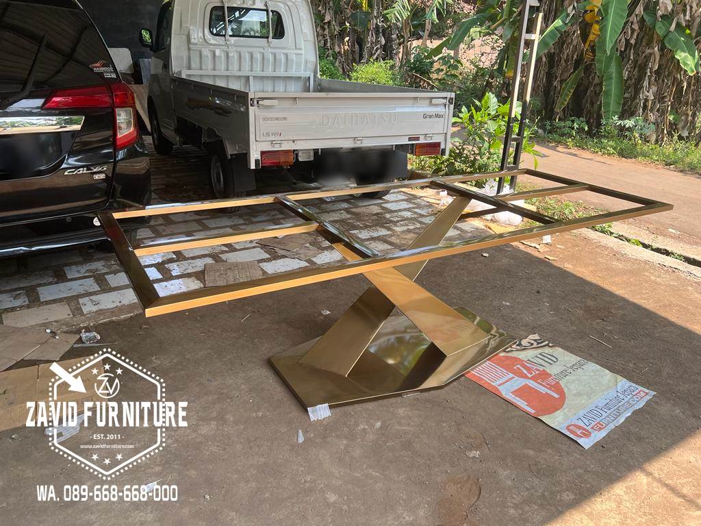 Kaki Meja Stainless Hairline Gold Doff Harga Terbaik Dan Murah