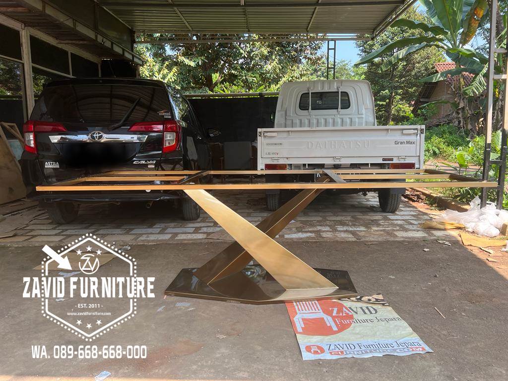 Kaki Meja Stainless Hairline Gold Doff Harga Terbaik Dan Murah