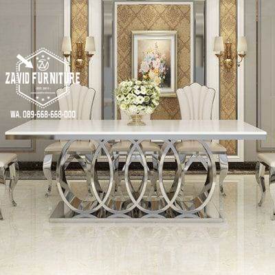 Kaki Meja Stainless Warna Silver Mewah Model Terunik