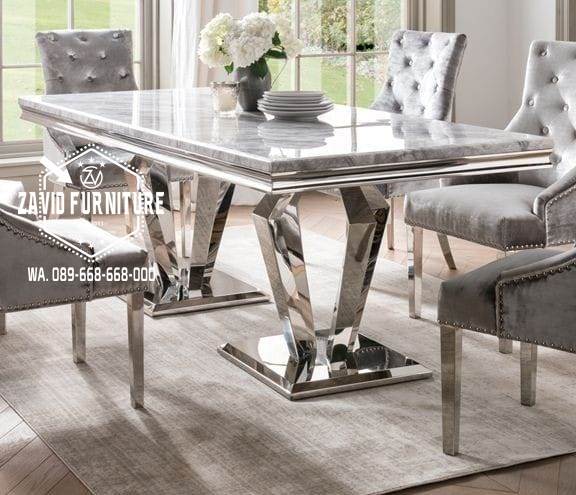 Kaki Meja Stainless Warna Silver Mewah Model Terunik