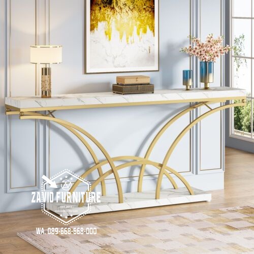 meja konsul marmer 2024 putih import desain minimalis modern