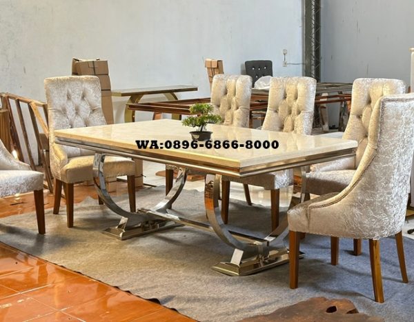 Kaki Stainless Silver Meja Makan Terbaru