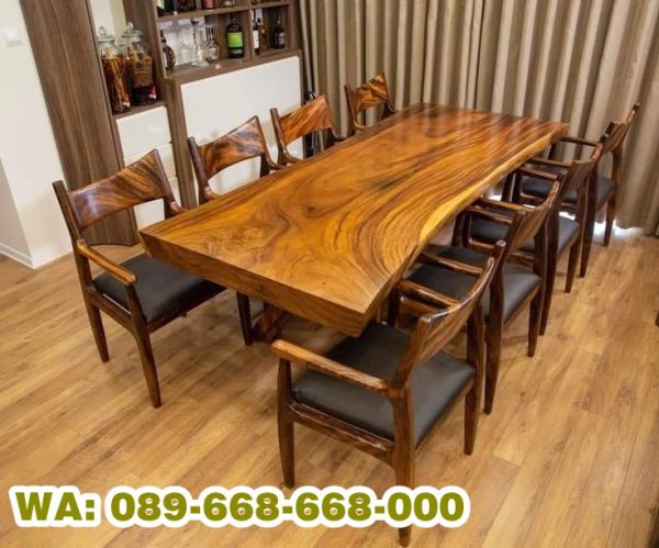 Jual Murah Meja Makan Trembesi Bogor Kayu Solid