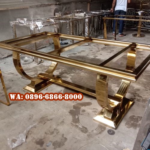 Jual Meja Makan Cincin Stainless Gold