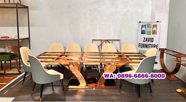 Kaki Meja Stainles 10 Kursi Mewah