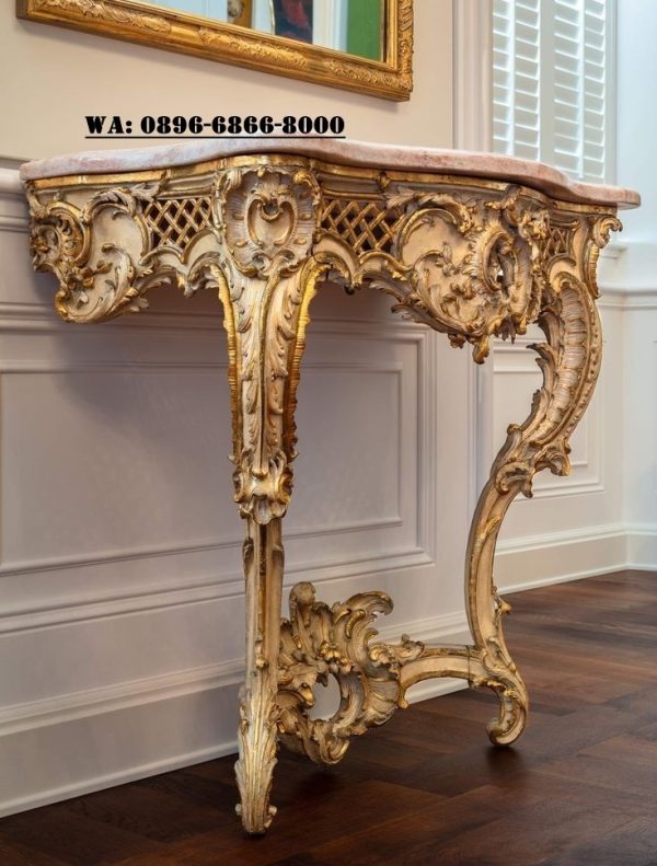 Meja Konsul Antik Mewah Desain Ukir