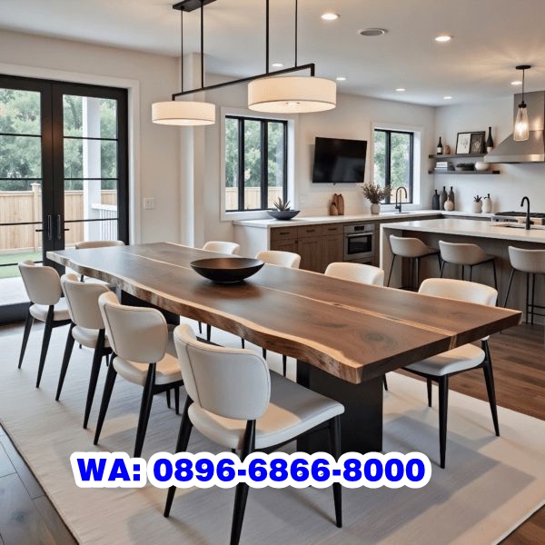 Meja Kursi Kayu Trembesi Kaki Besi Kokoh Magelang