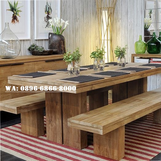 Meja Makan Kayu Jati Solid Minimalis