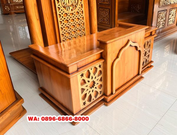 Mimbar Masjid Lesehan Minimalis Kayu Jati