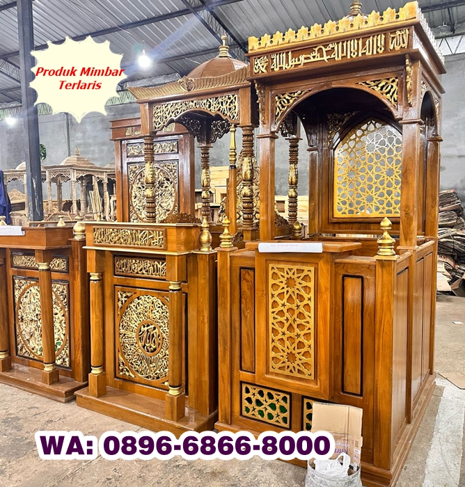 Mimbar Model Baru Ukiran Detail