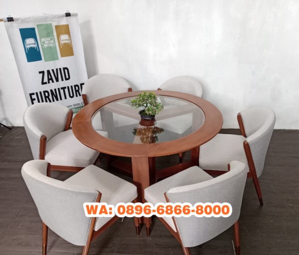 Minimalis Meja Makan Bulat Diameter 120 Cm