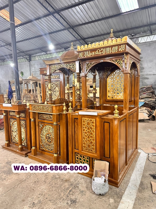 Produsen Resmi Mimbar Masjid Kubah Kayu Jati
