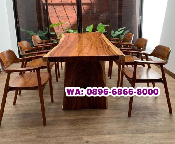 Meja Kayu Panjang Trembesi Tebal