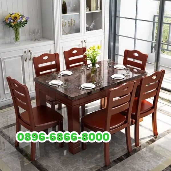 Meja Makan Jati 6 Kursi Minimalis