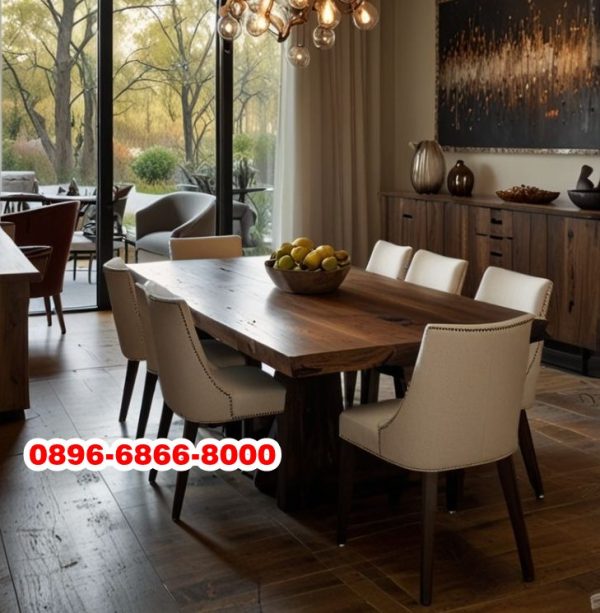 Meja Makan Kayu Utuh Trembesi