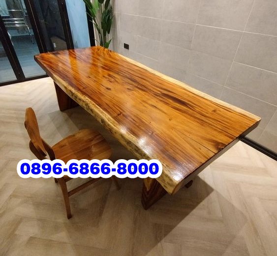 Meja Makan Trembesi Utuh Tebal 10 cm