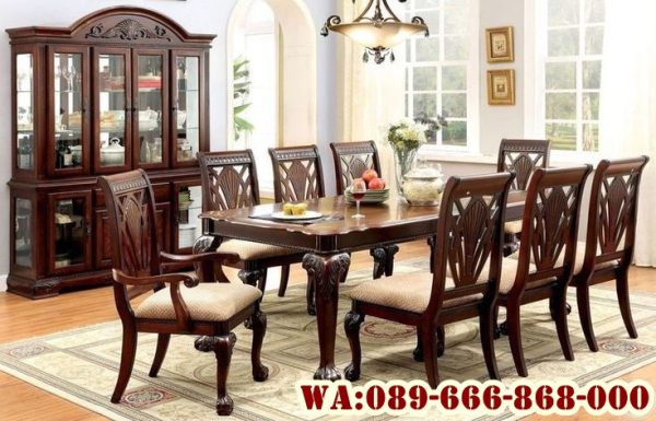 Modern Meja Makan Kayu Jati