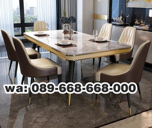 Meja Makan Marmer Ukuran 200 X 98 Cm