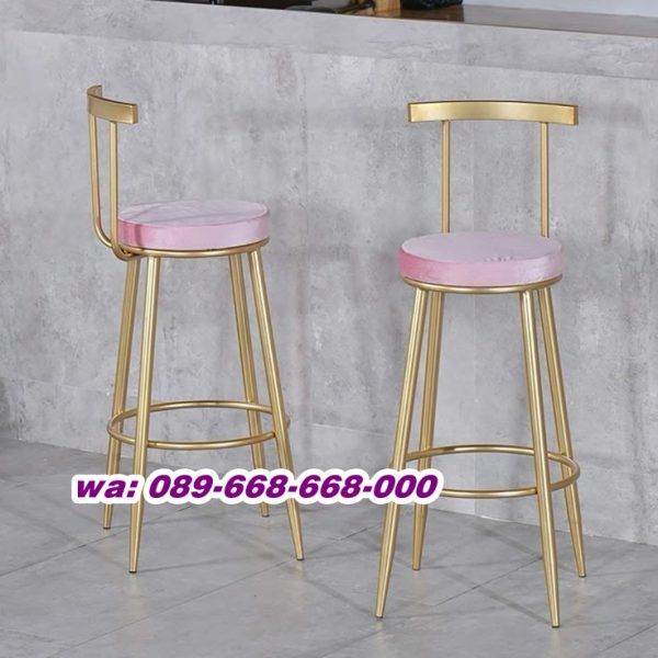 Kursi Bar Stainless Sandaran Lengkung