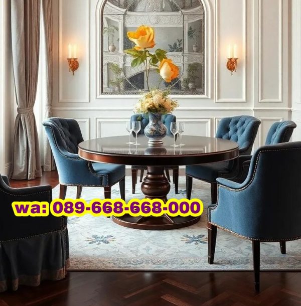 Meja Kayu Jati Bundar