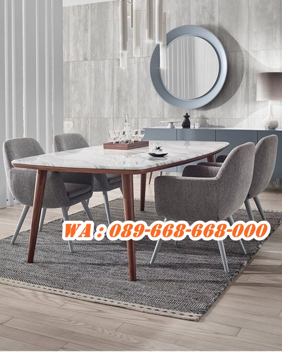 Meja Marmer Kaki Kayu