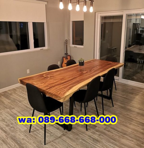 Meja Meeting Kayu Trembesi Modern