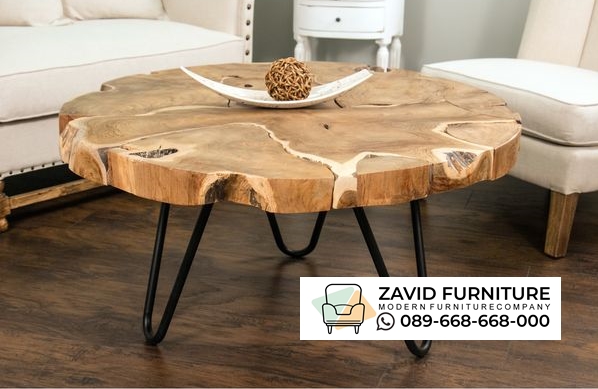 Meja Tamu Bulat Utuh