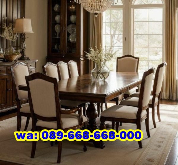 Meja Makan Kayu Jati 6 Kursi