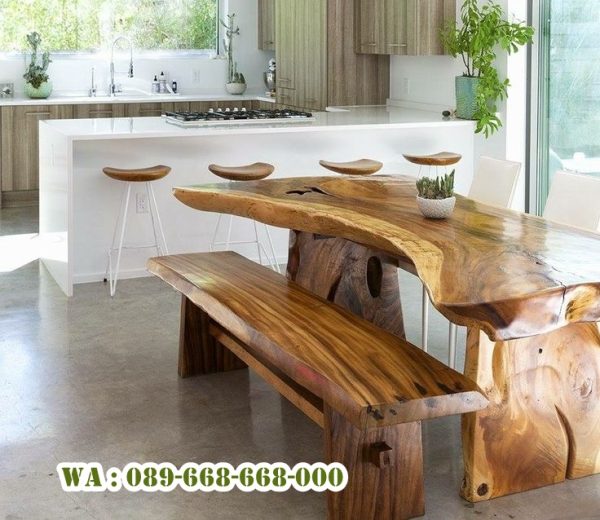 Bangku Kayu Trembesi Solid Elegan Kota Gresik